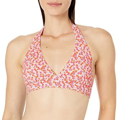 Amazon Damen Bikini-Badeanzug-Oberteil mit Leichter Unterstützung und gebundenem Neckholder (in Übergröße erhältlich), Blasser Pfirsich Mikrofloral, 42 Amazon Damen Bikini-Badeanzug-Oberteil mit Leichter Unterstützung und gebundenem Neckholder (in Übergröße erhältlich), Blasser Pfirsich Mikrofloral, 42
