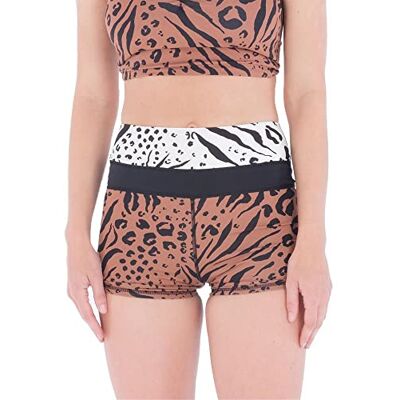Hurley Damen Swim Short Bikini Bottoms, Animix Latte, XS Hurley Damen Swim Short Bikini Bottoms, Animix Latte, XS