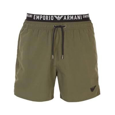 Giorgio Armani Herren Man's Logo Band Boxer Swim Trunks Giorgio Armani Herren Man's Logo Band Boxer Swim Trunks
