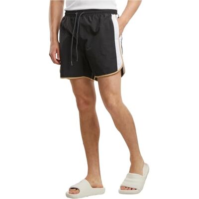 Urban Classics Herren Badehose Retro Look Swim Shorts, Badeshorts im Retro-Look für Herren, schnelltrockend, Größen S 5XL Urban Classics Herren Badehose Retro Look Swim Shorts, Badeshorts im Retro-Look für Herren, schnelltrockend, Größen S 5XL