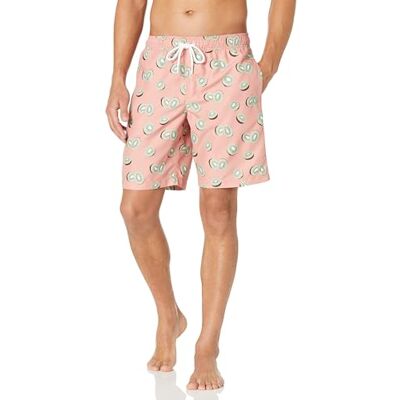 Amazon Herren Badehose, 23 cm, Mit Lockerer Passform und Schnelltrocknend Auslauffarben, Rosa Früchte, M Amazon Herren Badehose, 23 cm, Mit Lockerer Passform und Schnelltrocknend Auslauffarben, Rosa Früchte, M