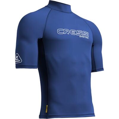 CRESSI seit 1946 Sentinel Man Kurzärmeliger Rash Guard Sonnenschutz UPF 50+ Schnell Trocknend Schwimmen Surfen Tauchen Angeln Strand, im Schwimmbad und Wassersport Blau/Weiß M/3_Herren CRESSI seit 1946 Sentinel Man Kurzärmeliger Rash Guard Sonnenschutz UPF 50+ Schnell Trocknend Schwimmen Surfen Tauchen Angeln Strand, im Schwimmbad und Wassersport Blau/Weiß M/3_Herren
