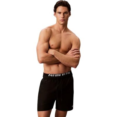 Calvin Boxer Intense Power Lv00N61015 Herren-Badehose, 12,7 cm, Schwarz, Größe 3XL Calvin Boxer Intense Power Lv00N61015 Herren-Badehose, 12,7 cm, Schwarz, Größe 3XL