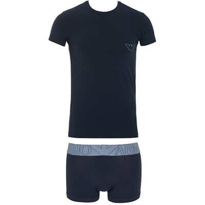 Giorgio Armani Herren Megalogo T-Shirt + Trunk Badehose (1er Pack) Giorgio Armani Herren Megalogo T-Shirt + Trunk Badehose (1er Pack)