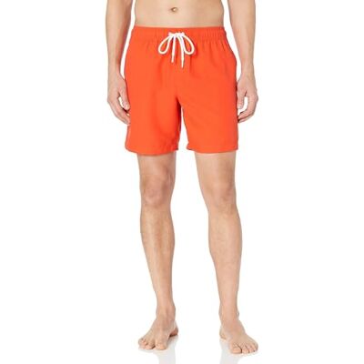 Amazon Herren Badehose, Schnell Trocknend, 18 cm Auslauffarben, Kräftiges Orange, S Amazon Herren Badehose, Schnell Trocknend, 18 cm Auslauffarben, Kräftiges Orange, S