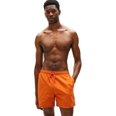 Tommy Hilfiger Herren Badeshorts Medium Drawstring mit Logo, Orange (Bonfire Orange), M Tommy Hilfiger Herren Badeshorts Medium Drawstring mit Logo, Orange (Bonfire Orange), M