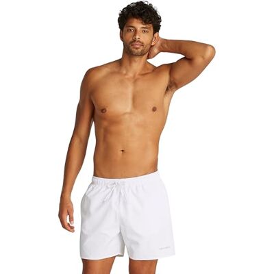 Calvin Herren 2er Pack Badehosen Medium Drawstring mit Tunnelzug, Mehrfarbig (Pvh White/Ruby Wine), L Calvin Herren 2er Pack Badehosen Medium Drawstring mit Tunnelzug, Mehrfarbig (Pvh White/Ruby Wine), L
