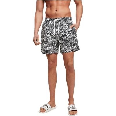 Urban Classics Herren Swim Shorts – Schnelltrocknende Badehose mit Innenslip und Taschen für Strand Pool Urlaub und sportliche Aktivitäten,Tattoo AOP,L Urban Classics Herren Swim Shorts – Schnelltrocknende Badehose mit Innenslip und Taschen für Strand Pool Urlaub und sportliche Aktivitäten,Tattoo AOP,L