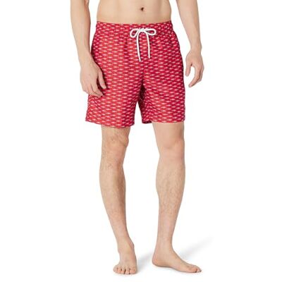 Amazon Herren Badeshorts Badehose Herren Kurz mit Netzfutter, Taschen und Kordelzugverschluss, Lila Rot Crocodiles, S Amazon Herren Badeshorts Badehose Herren Kurz mit Netzfutter, Taschen und Kordelzugverschluss, Lila Rot Crocodiles, S