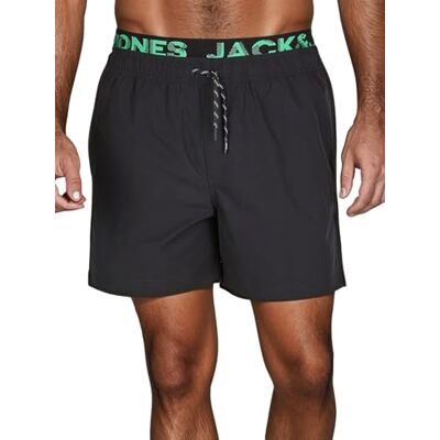 JACK & JONES Badehose Herren lang Badeshorts Doppelter Bund Maui JJSWIM Kurze Hosen Schwimmhose Shorts Schwarz Blau Coral S M L XL XXL 3XL JACK & JONES Badehose Herren lang Badeshorts Doppelter Bund Maui JJSWIM Kurze Hosen Schwimmhose Shorts Schwarz Blau Coral S M L XL XXL 3XL