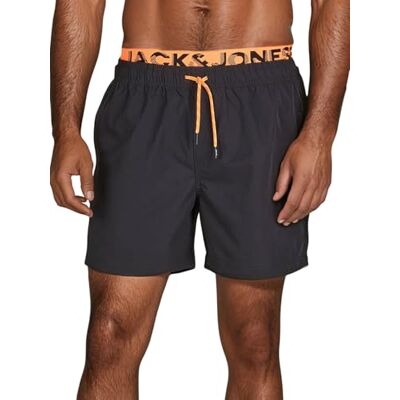 JACK & JONES Badehose Herren lang Badeshorts Doppelter Bund Maui JJSWIM Kurze Hosen Schwimmhose Shorts Schwarz Blau Coral S M L XL XXL 3XL JACK & JONES Badehose Herren lang Badeshorts Doppelter Bund Maui JJSWIM Kurze Hosen Schwimmhose Shorts Schwarz Blau Coral S M L XL XXL 3XL