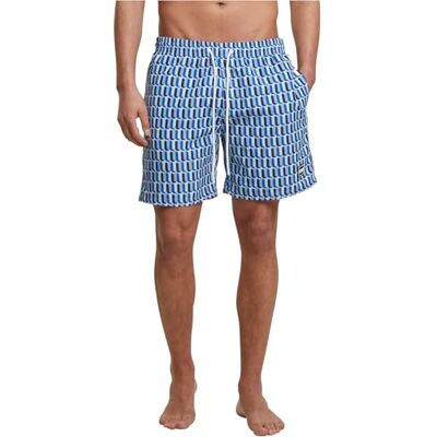 Urban Classics Herren Swim Shorts – Schnelltrocknende Badehose mit Innenslip und Taschen für Strand Pool Urlaub und sportliche Aktivitäten,Blue Retro Pattern,L Urban Classics Herren Swim Shorts – Schnelltrocknende Badehose mit Innenslip und Taschen für Strand Pool Urlaub und sportliche Aktivitäten,Blue Retro Pattern,L