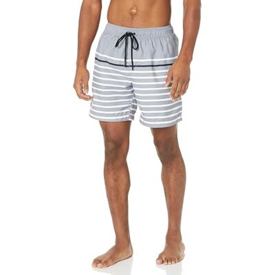 Amazon Herren Badehose, Schnell Trocknend, 18 cm Auslauffarben, Schwarz Dunkelgrau Meliert Schmaler Streifen, M Amazon Herren Badehose, Schnell Trocknend, 18 cm Auslauffarben, Schwarz Dunkelgrau Meliert Schmaler Streifen, M
