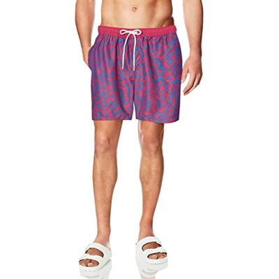 Amazon Herren Badehose, Schnell Trocknend, 18 cm Auslauffarben, Dunkelblau Rot Vintage-blumen, M Amazon Herren Badehose, Schnell Trocknend, 18 cm Auslauffarben, Dunkelblau Rot Vintage-blumen, M