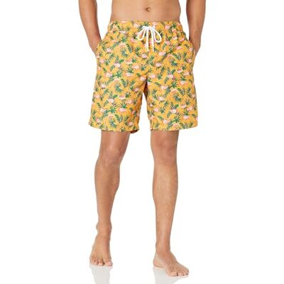 Amazon Herren Badehose, 23 cm, Mit Lockerer Passform und Schnelltrocknend Auslauffarben, Orange Flamingo, S Amazon Herren Badehose, 23 cm, Mit Lockerer Passform und Schnelltrocknend Auslauffarben, Orange Flamingo, S