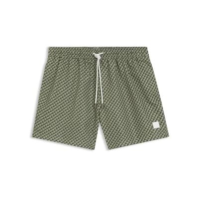Boss Herren Vibe Badeshorts mit feinem Print und Logo-Badge Boss Herren Vibe Badeshorts mit feinem Print und Logo-Badge