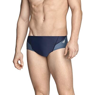 Speedo Herren Badehose Powerflex Eco Revolve Splice Team Farben, Herren, Badeanzug, Swimsuit Brief Powerflex Eco Revolve Splice Team Colors, Marineblau/grau, 24 Speedo Herren Badehose Powerflex Eco Revolve Splice Team Farben, Herren, Badeanzug, Swimsuit Brief Powerflex Eco Revolve Splice Team Colors, Marineblau/grau, 24