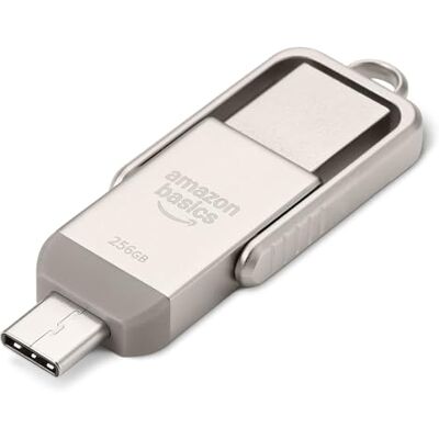 Amazon USB-Speicherstick, USB-Stick mit zwei Anschlüssen (USB-C und USB-A), 256GB, Champagner-Silber Amazon USB-Speicherstick, USB-Stick mit zwei Anschlüssen (USB-C und USB-A), 256GB, Champagner-Silber