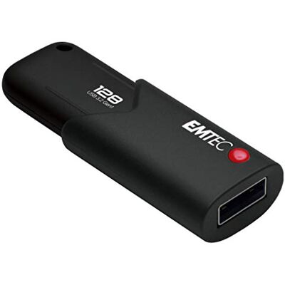 Emtec B120 128GB USB-Stick Click Secure USB 3.2 (3.0), Lesegeschwindigkeit bis zu 100MB/s, mit AES260-Software, Schwarz Emtec B120 128GB USB-Stick Click Secure USB 3.2 (3.0), Lesegeschwindigkeit bis zu 100MB/s, mit AES260-Software, Schwarz