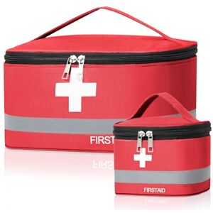 Cozary 2 Stück Erste Hilfe Set, Große & Klein Reiseapotheke, Wasserdicht Medikamententasche, Reiseapotheke Tasche Leer Outdoor für Schule, Reisen, Camping, Wandern Rot Cozary 2 Stück Erste Hilfe Set, Große & Klein Reiseapotheke, Wasserdicht Medikamententasche, Reiseapotheke Tasche Leer Outdoor für Schule, Reisen, Camping, Wandern Rot