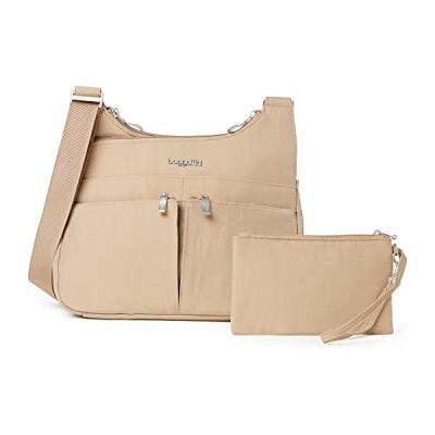 Baggallini Damen Crossbody-Tasche, 28 X 21 cm, Mittelgroß, Leicht, Wasserabweisend, Nylon, Organisierte Handtasche Cross-Over-Umhängetasche, Strand Baggallini Damen Crossbody-Tasche, 28 X 21 cm, Mittelgroß, Leicht, Wasserabweisend, Nylon, Organisierte Handtasche Cross-Over-Umhängetasche, Strand