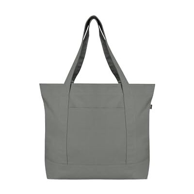 ECO Canvas Tote Bag for Women with Zip & Inner Pocket, 100% Organic Cotton Tote Bags for Men, Shopping, Beach ECO Canvas Tote Bag for Women with Zip & Inner Pocket, 100% Organic Cotton Tote Bags for Men, Shopping, Beach