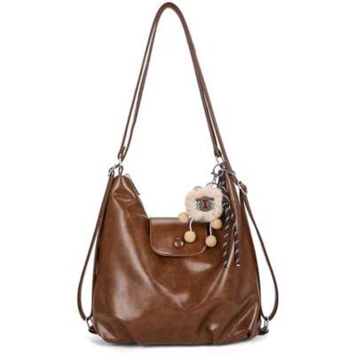Generic Single Schulter-Einkaufstasche for Frauen Reisen Rucksack hellbraun Einzelschulter-Tragetasche for Damen, Vintage-Umhängetasche aus PU-Leder mit Reißverschluss, große Handtasche mit Generic Single Schulter-Einkaufstasche for Frauen Reisen Rucksack hellbraun Einzelschulter-Tragetasche for Damen, Vintage-Umhängetasche aus PU-Leder mit Reißverschluss, große Handtasche mit