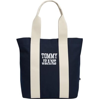 Tommy Jeans Herren Tote Bag Tasche Bold Varsity aus Canvas, Blau (Dark Night Navy), Einheitsgröße Tommy Jeans Herren Tote Bag Tasche Bold Varsity aus Canvas, Blau (Dark Night Navy), Einheitsgröße