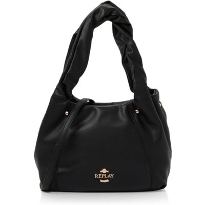 Replay Damen Handtasche mit zwei Trageriemen, Schwarz (Black), Einheitsgröße Replay Damen Handtasche mit zwei Trageriemen, Schwarz (Black), Einheitsgröße