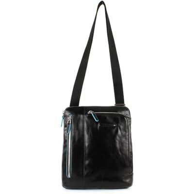Piquadro Herren-Umhängetasche aus Leder Blue Square Herren Schwarz Verstellbarer Riemen, Innentaschen, Kleines Format, Täglicher Gebrauch Piquadro Herren-Umhängetasche aus Leder Blue Square Herren Schwarz Verstellbarer Riemen, Innentaschen, Kleines Format, Täglicher Gebrauch