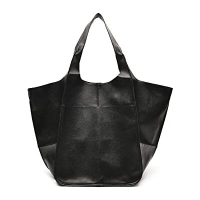 NICOLE & DORIS Frauen Tasche Groß Schultertasche Shopper Weiche Ledertasche Leichte Tote Tasche Hobo Handtasche Gross Umhängetasche Faltbare Tragetasche Schwarz NICOLE & DORIS Frauen Tasche Groß Schultertasche Shopper Weiche Ledertasche Leichte Tote Tasche Hobo Handtasche Gross Umhängetasche Faltbare Tragetasche Schwarz