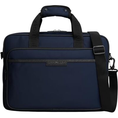 Tommy Hilfiger Herren Laptoptasche Repreve mit Trolley-Riemen, Blau (Space Blue), Einheitsgröße Tommy Hilfiger Herren Laptoptasche Repreve mit Trolley-Riemen, Blau (Space Blue), Einheitsgröße