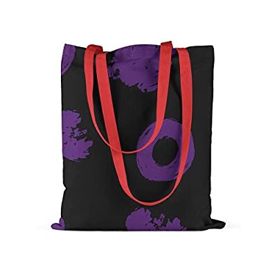 Bonamaison Bedruckte Einkaufstasche mit Roten Langen Henkeln, Wiederverwendbare, Tasche, Faltbar, Stofftasche, Größe: 34 x 40 Cm Bonamaison Bedruckte Einkaufstasche mit Roten Langen Henkeln, Wiederverwendbare, Tasche, Faltbar, Stofftasche, Größe: 34 x 40 Cm