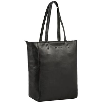 STILORD "Estella Vintage Shopper Tasche Damen Leder Große Schultertasche 16 Zoll Ledertasche Frauen Echtleder Tote Bag mit Innentasche Handtasche DIN A4 Henkeltasche Farbe:schwarz STILORD "Estella Vintage Shopper Tasche Damen Leder Große Schultertasche 16 Zoll Ledertasche Frauen Echtleder Tote Bag mit Innentasche Handtasche DIN A4 Henkeltasche Farbe:schwarz