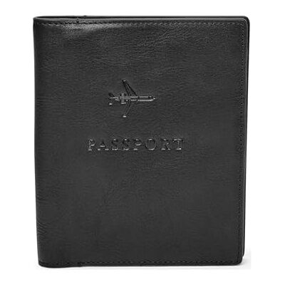 Fossil Geschenk für Männer Reisepassetui, 100% Leder Reisepassetui schwarz 11,43 cm L x 1,27 cm B x 13,97 cm H MLG0358001 Fossil Geschenk für Männer Reisepassetui, 100% Leder Reisepassetui schwarz 11,43 cm L x 1,27 cm B x 13,97 cm H MLG0358001