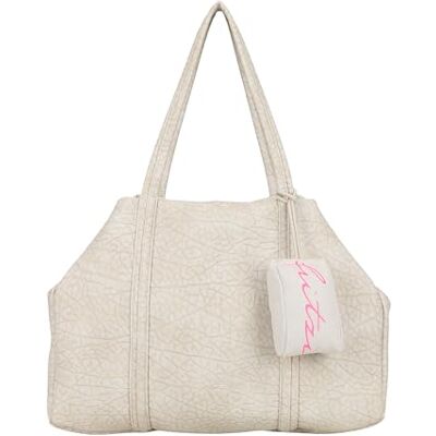Fritzi aus Preussen Fritzi Ella Shopper White Sand Handtasche Kunstleder Damen Shopper Umhängetasche Festival City vegan strukturiert Reißverschluss abnehmbarer Anhänger 29 x 44 x 16 cm, Beige Fritzi aus Preussen Fritzi Ella Shopper White Sand Handtasche Kunstleder Damen Shopper Umhängetasche Festival City vegan strukturiert Reißverschluss abnehmbarer Anhänger 29 x 44 x 16 cm, Beige