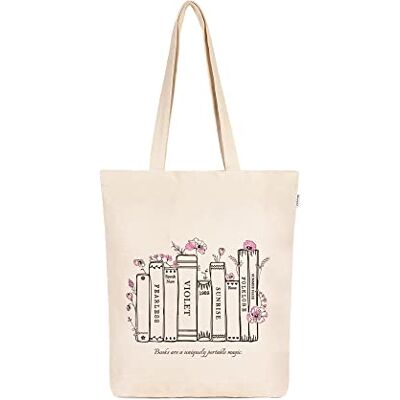 ECO Ästhetische Canvas Tragetasche,Tragetasche mit Reißverschluss,geräumig und wiederverwendbar einkaufstasche für Frauen ECO Ästhetische Canvas Tragetasche,Tragetasche mit Reißverschluss,geräumig und wiederverwendbar einkaufstasche für Frauen