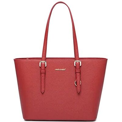 David Jones Damen Shopper Handtasche Mittelgroße Schultertasche Tote Bag PU Leder Tasche Alltag Büro Arbeit Schule Reise Shopping Klassische Arbeitstasche Elegante Mittlere Große Rot David Jones Damen Shopper Handtasche Mittelgroße Schultertasche Tote Bag PU Leder Tasche Alltag Büro Arbeit Schule Reise Shopping Klassische Arbeitstasche Elegante Mittlere Große Rot