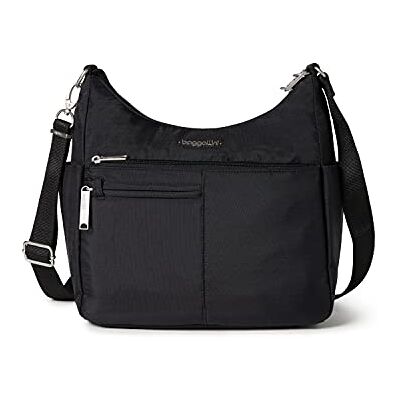 Baggallini Damen Securtex Umhängetasche mit Diebstahlschutz Crossbody, Schwarz, Einheitsgröße Baggallini Damen Securtex Umhängetasche mit Diebstahlschutz Crossbody, Schwarz, Einheitsgröße