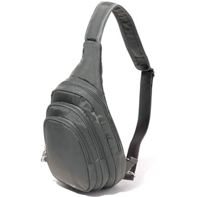 Baggallini Anti-Diebstahl-Multi-Reißverschluss-Schlinge 2,4 x 4,5 m – mittlere Reise-Crossbody-Tasche – RFID-Brieftaschen-Verschluss, reißfest, Dunkelgrau Baggallini Anti-Diebstahl-Multi-Reißverschluss-Schlinge 2,4 x 4,5 m – mittlere Reise-Crossbody-Tasche – RFID-Brieftaschen-Verschluss, reißfest, Dunkelgrau