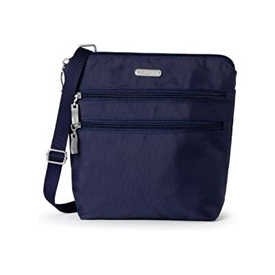 Baggallini Essential Umhängetaschen für Damen, 23 x 20 cm, organisiert, leicht, waschbar, Nylon-Reisetasche mit RFID-Schutz., Cadet Marineblau Baggallini Essential Umhängetaschen für Damen, 23 x 20 cm, organisiert, leicht, waschbar, Nylon-Reisetasche mit RFID-Schutz., Cadet Marineblau