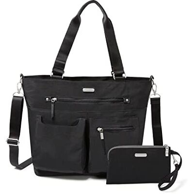 Baggallini Damen Tragetasche für jeden Tag mit RFID-Handy-Armband, Schwarz Baggallini Damen Tragetasche für jeden Tag mit RFID-Handy-Armband, Schwarz