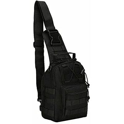 LEEMASING Taktische Brusttasche Rucksack Herren Molle Crossbody Sling Messenger Schultertasche für Outdoor Sport, Wandern, Camping, schwarz LEEMASING Taktische Brusttasche Rucksack Herren Molle Crossbody Sling Messenger Schultertasche für Outdoor Sport, Wandern, Camping, schwarz