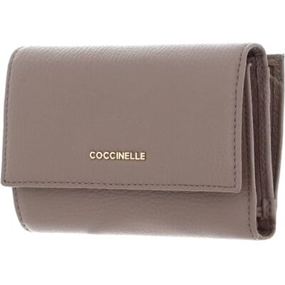 Coccinelle Leder Geldbörse Metallic Soft Wallet Grainy Leather Warm Taupe Coccinelle Leder Geldbörse Metallic Soft Wallet Grainy Leather Warm Taupe