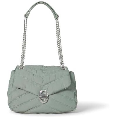Amazon Damen Weiche, Gesteppte Tasche mit Klappe, Graues Nylon, Einheitsgröße Amazon Damen Weiche, Gesteppte Tasche mit Klappe, Graues Nylon, Einheitsgröße