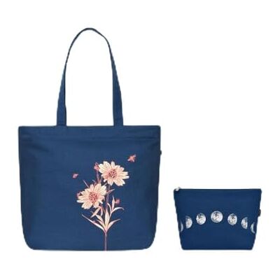 ECO Large Canvas Tote Bag for Women, Zipper Handbags for Women Inner Pocket for Shopping, Office & Daily Use(Tote & Cosmetic Pouch) ECO Large Canvas Tote Bag for Women, Zipper Handbags for Women Inner Pocket for Shopping, Office & Daily Use(Tote & Cosmetic Pouch)