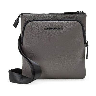 Armani Exchange Men's Madrid,Essential, Metal Logo, Zip Pockets, Messenger Bag, Grey, One size Armani Exchange Men's Madrid,Essential, Metal Logo, Zip Pockets, Messenger Bag, Grey, One size