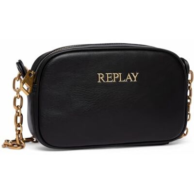 Replay Damen Handtasche aus Kunstleder, Black 098 (Schwarz), Onesize Replay Damen Handtasche aus Kunstleder, Black 098 (Schwarz), Onesize