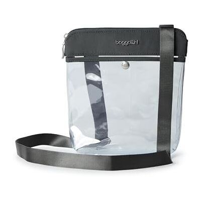Baggallini Damen Clear Stadium Crossbody Umhängetasche, Dunkelgrau Baggallini Damen Clear Stadium Crossbody Umhängetasche, Dunkelgrau