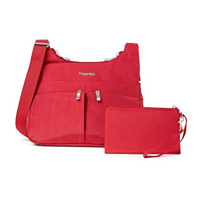 Baggallini Damen Crossbody Women 11x8.5 Medium Travel Bag Lightweight Water-Resistant Nylon Organized Handbag Purse Cross-Over-Umhängetasche, Apfel Baggallini Damen Crossbody Women 11x8.5 Medium Travel Bag Lightweight Water-Resistant Nylon Organized Handbag Purse Cross-Over-Umhängetasche, Apfel